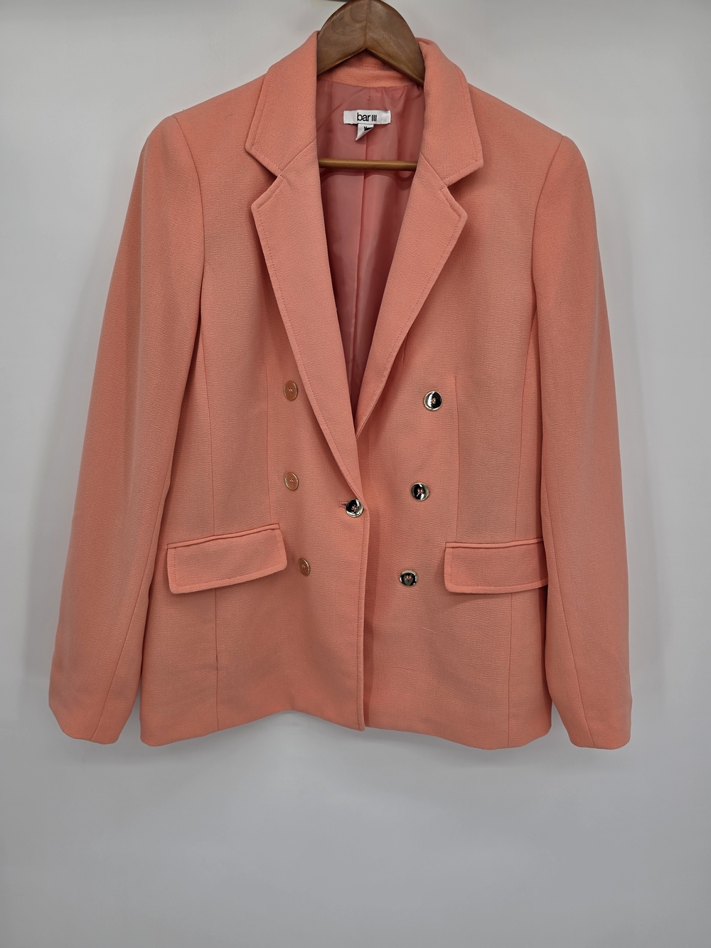 Bar III Coral Double-Breasted Blazer Womens Medium